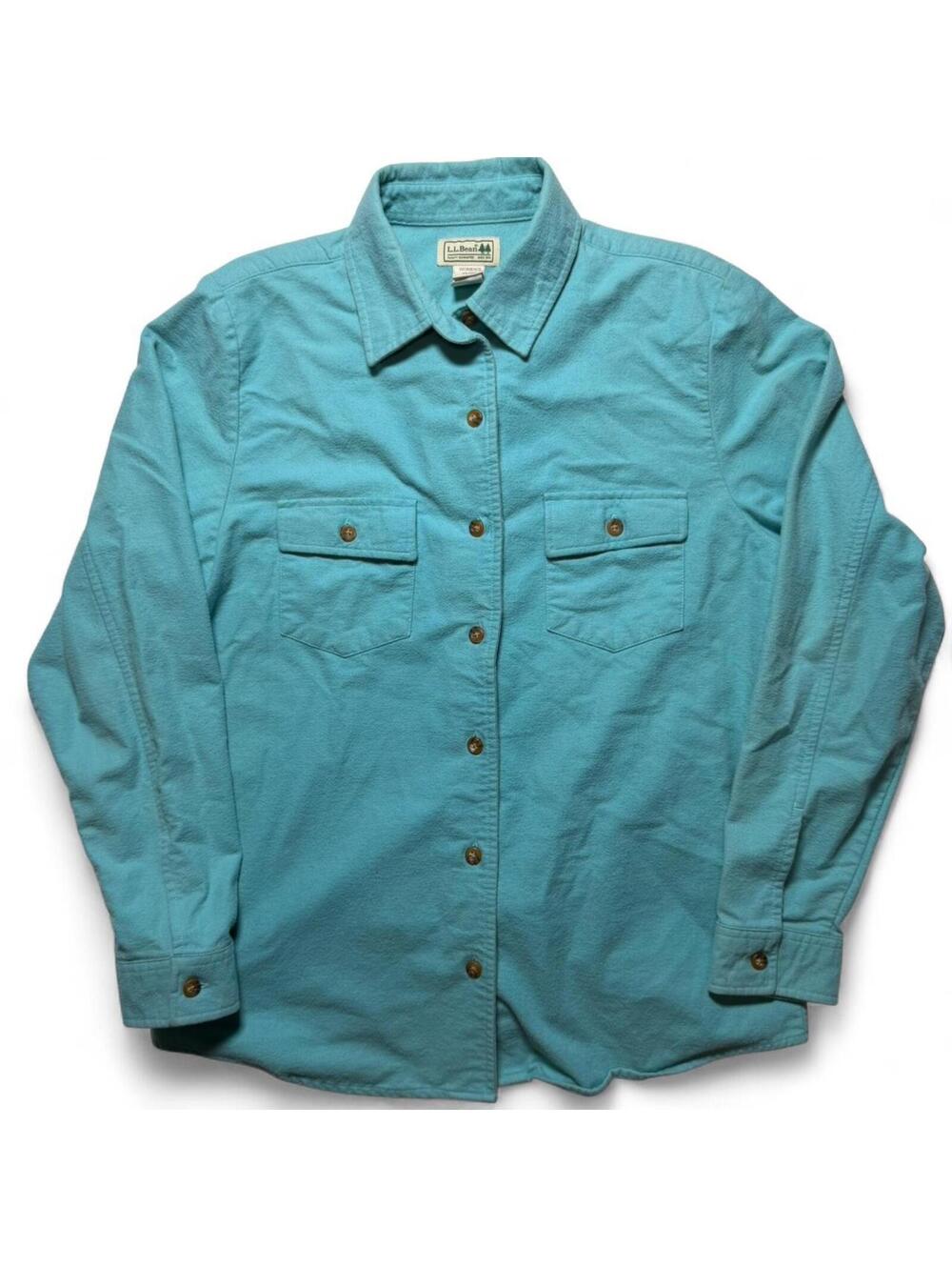 L.L. Bean Light Blue Chamois Shirt Jacket M